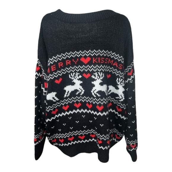 H&M Wool Blend Merry Kissmas Sweater Gently Loved Size XL Oversized Comfy - Picture 8 of 10